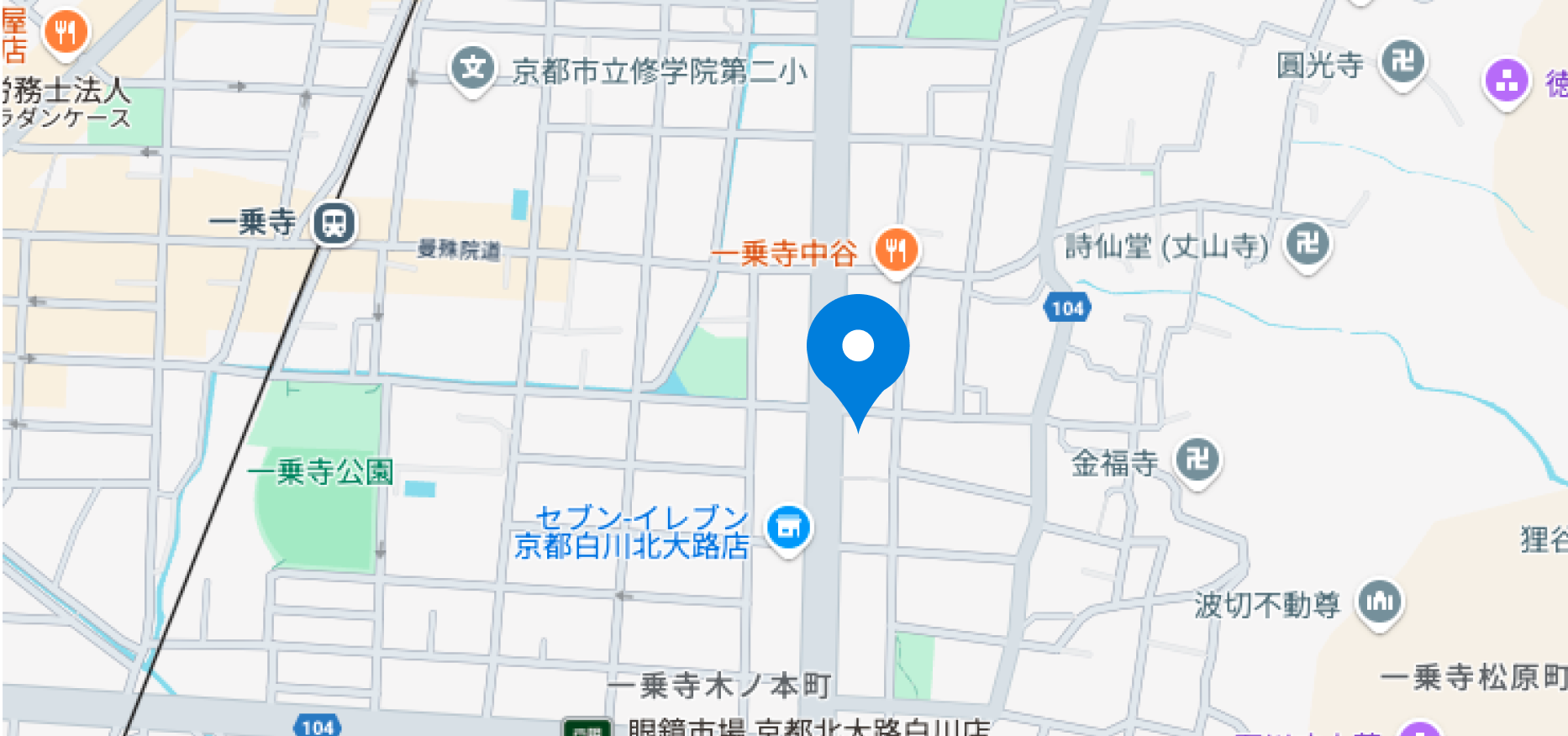 とおるメンタルクリニックが所在する京都市左京区一乗寺出口町周辺の地図